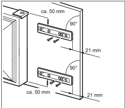 ca. 50 mm 90° 21 mm 90° ca. 50 mm 21 mm