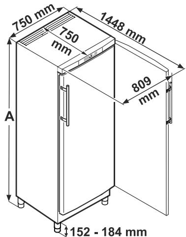 LIEBHERR GKV 5790  -  GKv 5790 - Dimensions de l'appareil - 2