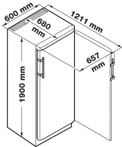 LIEBHERR GKV 5790  -  GKv 5790 - Dimensions de l'appareil - 1