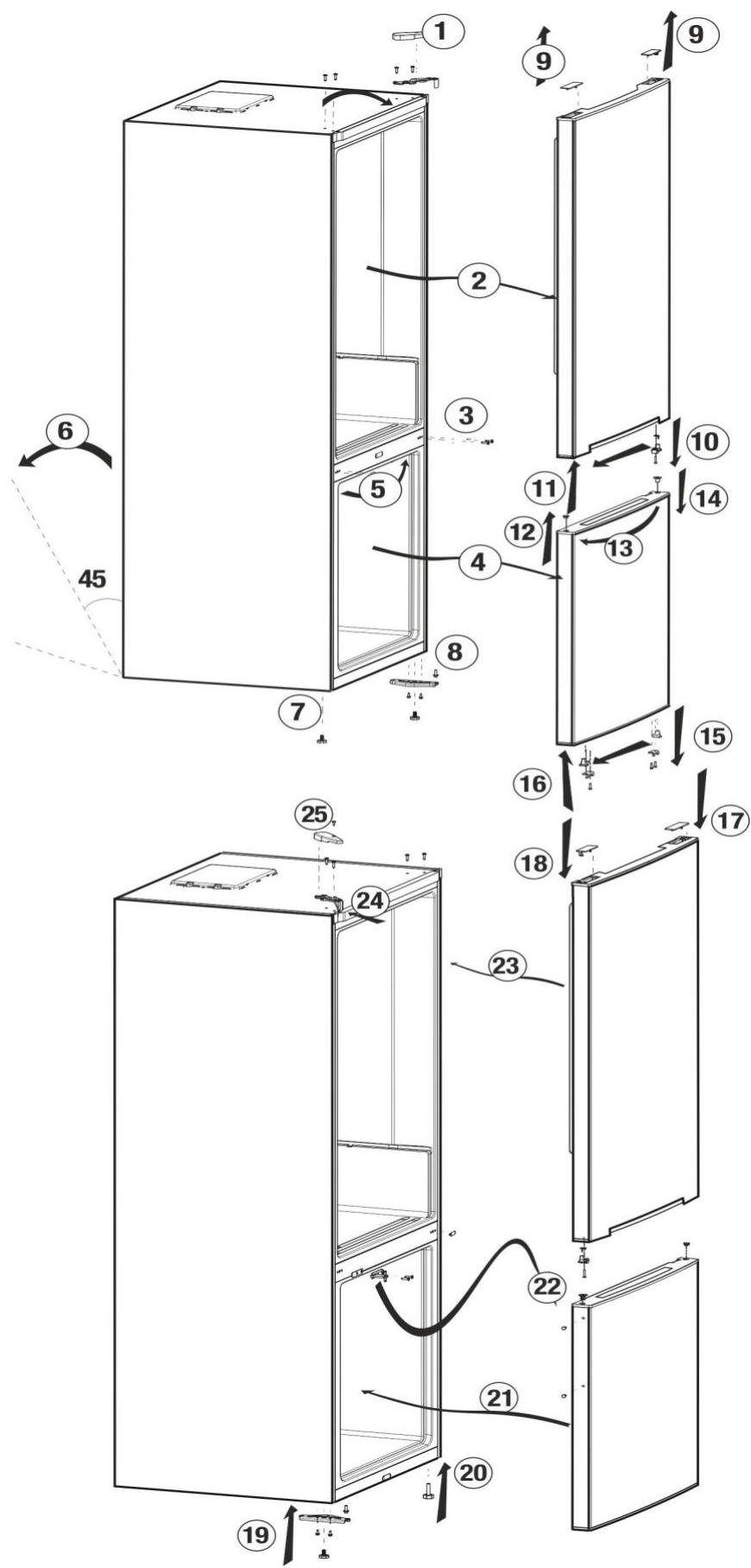 BEKO RCSA366K30XB - Inversión de las puertas - 1