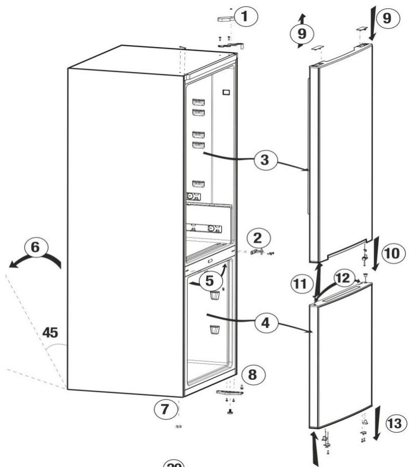 BEKO RCSA366K30XB - Reversing the doors - 1
