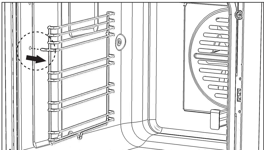 STOVES PRECISION GLASS 110 DFT - Retrait des glissières de plateau - 2
