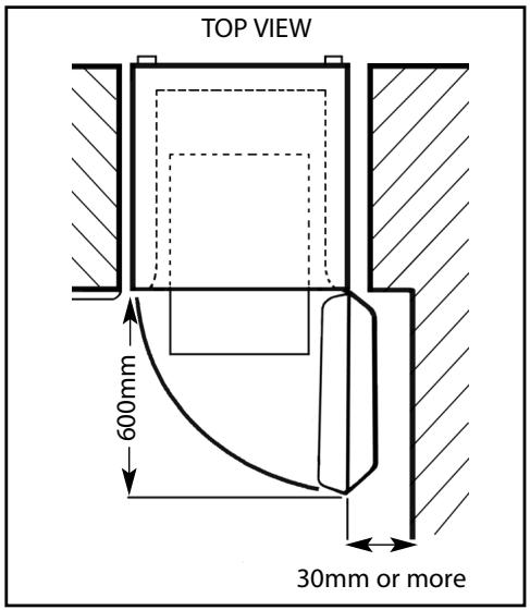 HOTPOINT FZA36G - Minimum space required to open door - 1