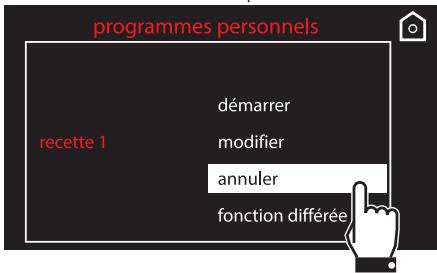 SMEG SFP6606WSPNX - Annulation d'une recette personnelle - 2