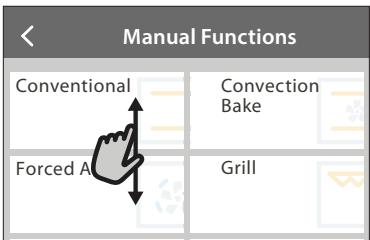 WHIRLPOOL W9IOM24S1H - To scroll through a menu or a list: - 1
