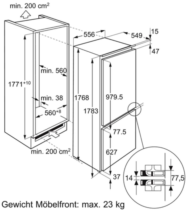 ELECTROLUX IK2581BNR  -  925 516 061 - IK2581BNR Kuhl-Gefrier-Kombination mit Gefrierteil unter - 1