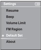 SAMSUNG YP-K3JQR - Réglage par défaut - 1
