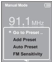 SAMSUNG YP-K3JQR - Pour basculer vers le Mode présélection - 1