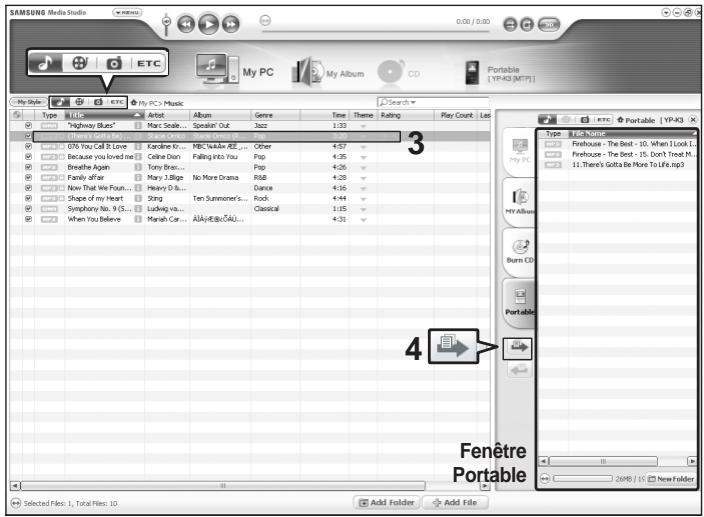 SAMSUNG YP-K3JQR - Transfert de fichiers vers le lecteur avec Media Studio de Samsung - 1