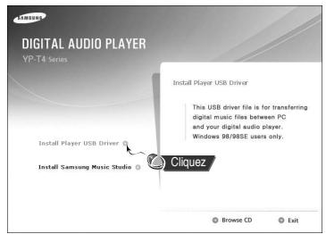 SAMSUNG YP-T4H - Installer le logiciel - 1