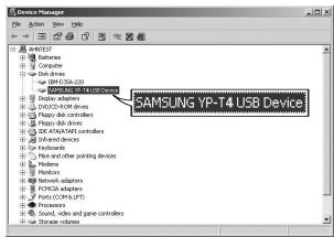SAMSUNG YP-T4H - Lorsque qu'une erreur survient pendant l'installation du pilote USB - 1