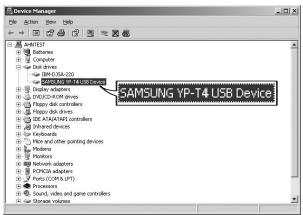 SAMSUNG YP-T4H - Vérification du pilote USB - 1