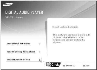 SAMSUNG YP-T8A - Installation de Multimedia Studio - 1