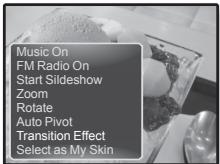 Music On FM Radio On Start Slideshow Zoom Rotate Auto Pivot Transition Effect Select as My Skin