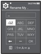 Rename My .. - .QZ ABC DEF GHI JKL MNO PRS TUV WXY ← — OK : 1 ⇔ A ⇔ a