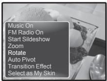 Music On FM Radio On Start Slideshow Zoom Rotate Auto Pivot Transition Effect Select as My Skin