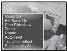 Music On FM Radio On Start Slideshow Zoom Rotate Auto Pivot Transition Effect Select as My Skin