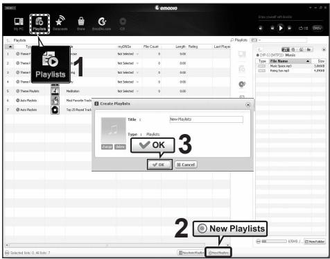 SAMSUNG YP-S3 - Création d'une playlist - 1