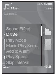 SAMSUNG YP-S3 - Régler la fonction digital natural sound engine (dnse) - 1
