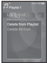 SAMSUNG YP-S3 - Suppression de tous les fichiers de la LISTE de lecture - 1