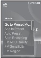 SAMSUNG YP-S3 - Pour basculer vers le mode manuel - 2