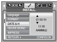 SAMSUNG KENOX X700 - Paramétrage de la date / heure / type de date - 1