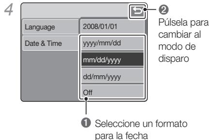 SAMSUNG LANDIAO NV100HD - Seleection de un idioma y configuracion de fecha y hora - 7