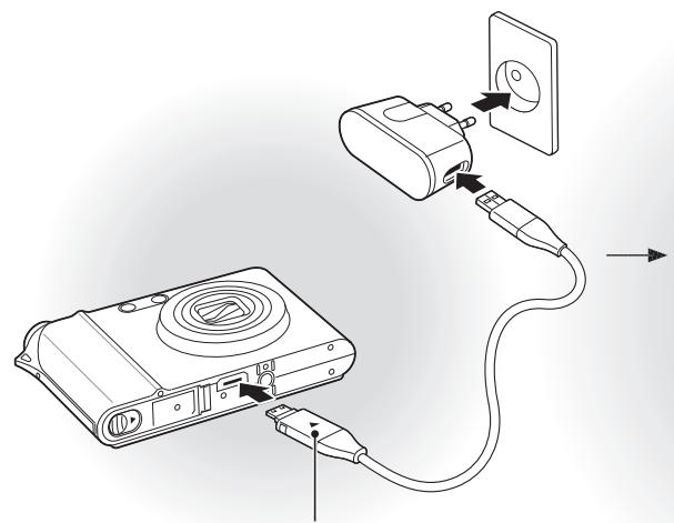SAMSUNG LANDIAO NV100HD - Charge the battery and turn on your camera - 2