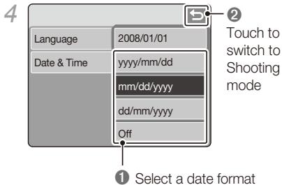 SAMSUNG NV100HD - Set the date and time - 3