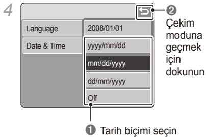 SAMSUNG NV100HD - Tarih ve saati ayarlama - 4