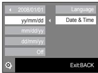 SAMSUNG NV24HD - Paramétrage de la date, de l'heure et du type de date - 1
