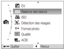 SAMSUNG PL10 - Ex. : sélection de l'option de balance des blancs en mode P - 2