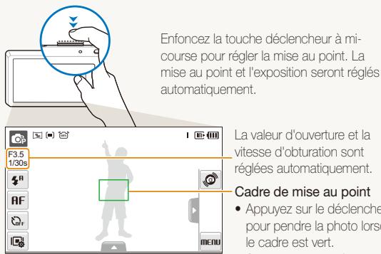 SAMSUNG ST-550 PURPLE - Enonceze le déclencheur à mi-course. - 1