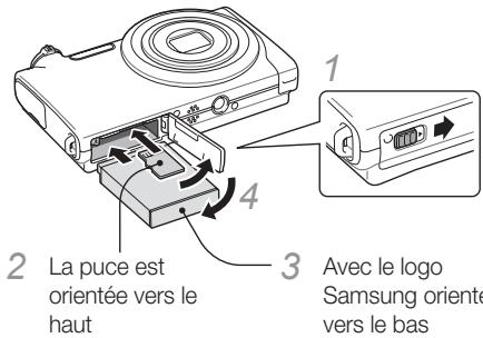 SAMSUNG VLUU ST5500 - Insertion de la batterie et de la carte mémoire - 1