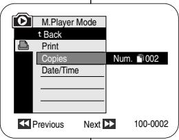 SAMSUNG VP-D351 - Paramétrage du nombre d'impressions - 2