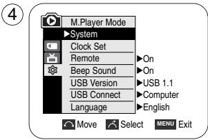 SAMSUNG VP-D351 - Selection du périphérique USB (VP-D353(i)/D354(i)/D355(i) uniquement) - 2