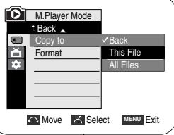 SAMSUNG VP-D352 - Copier dans (Copie les fichiers de la carte mémoire vers la mémoire interne) (modèles VP-D354(i)/D355(i) uniquement) - 3