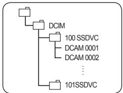 SAMSUNG VP-DC175WB - 记忆卡上文件夹和文件的结构 - 1