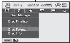 SAMSUNG VP-DX1000 - - La fonction de formatage sera indisponible si le niveau de charge est faible (). - 1