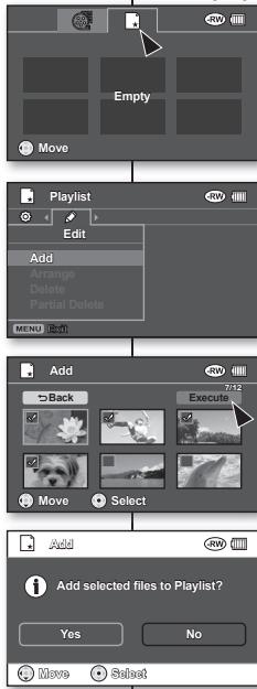 SAMSUNG VP-DX1000 - Ustvarjanje seznama - 1