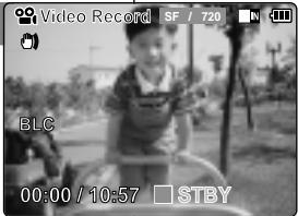 Video Record SF / 720 BLC 00:00 / 10:57 STBY