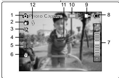 12 11 10 9 Photo Capture 800 1 2 3 4 5 BLC 6 8 7 T