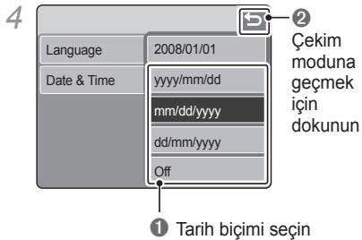 SAMSUNG NV100 - Tarih ve saati ayarlama - 4