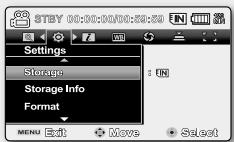 SAMSUNG SC-MX20CH - SELECTION DU SUPPORT DE STOCKAGE (SC-MX20C/MX20CH UNIQUEMENT) - 1
