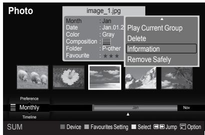SAMSUNG LE40A626A3M - Viewing the Photo Information - 1