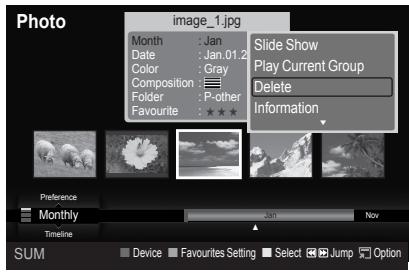 SAMSUNG LE40A626A3M - Deleting the Photo file - 1