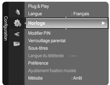 SAMSUNG LE40A626A3M - Option 1: Réglage manuel de l'horloge - 1