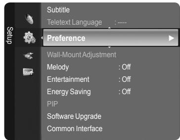 SAMSUNG LE40A626A3M - Selecting a Preference Language - 1