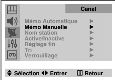 SAMSUNG UW-28J10VD - Mémorisation manuelle des canaux - 1