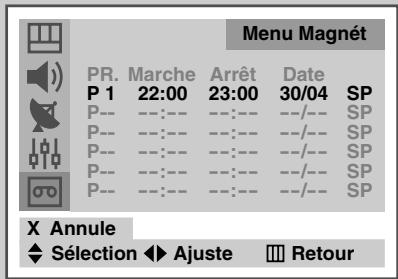 SAMSUNG UW-28J10VD - Réglage du magnétoscope pour enregistrer un programme automatiquement - 2